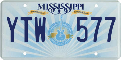 MS license plate YTW577