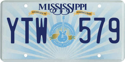 MS license plate YTW579
