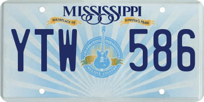MS license plate YTW586