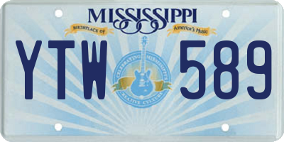 MS license plate YTW589