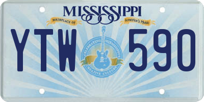 MS license plate YTW590