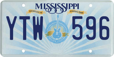 MS license plate YTW596