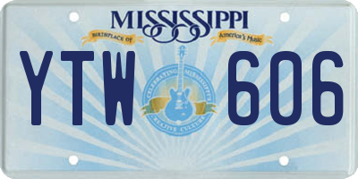MS license plate YTW606