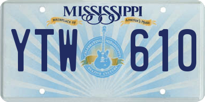 MS license plate YTW610