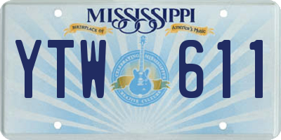 MS license plate YTW611