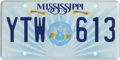 MS license plate YTW613