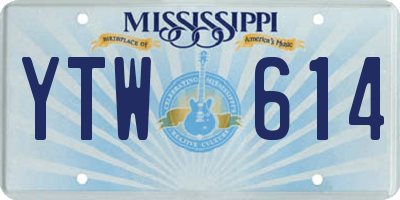 MS license plate YTW614