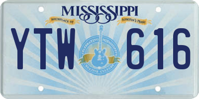 MS license plate YTW616