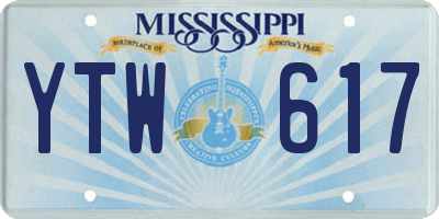 MS license plate YTW617
