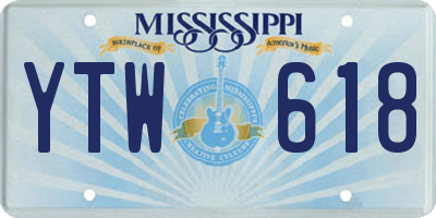 MS license plate YTW618