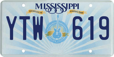 MS license plate YTW619