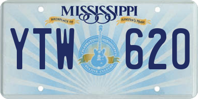 MS license plate YTW620