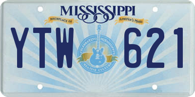 MS license plate YTW621