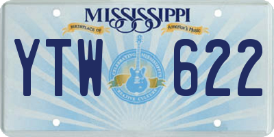 MS license plate YTW622