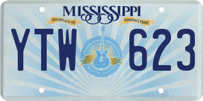 MS license plate YTW623