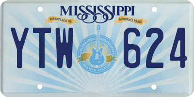 MS license plate YTW624