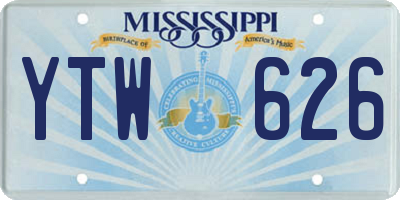 MS license plate YTW626