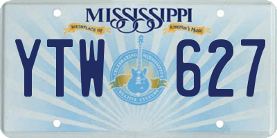 MS license plate YTW627