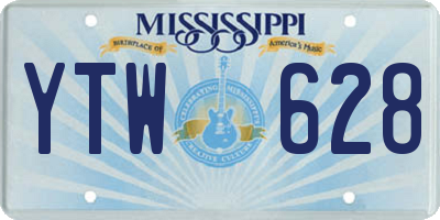 MS license plate YTW628