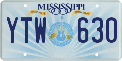 MS license plate YTW630