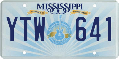 MS license plate YTW641