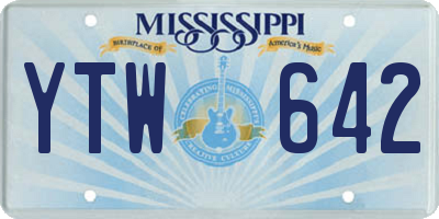 MS license plate YTW642