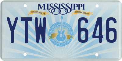 MS license plate YTW646