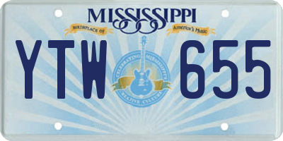 MS license plate YTW655