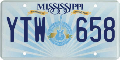 MS license plate YTW658