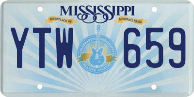 MS license plate YTW659