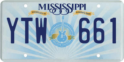 MS license plate YTW661