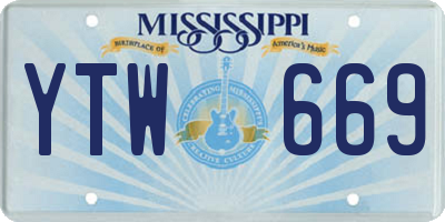 MS license plate YTW669