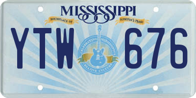 MS license plate YTW676