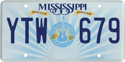 MS license plate YTW679