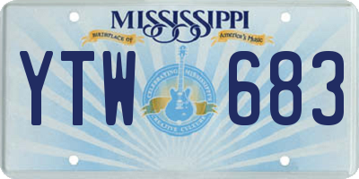 MS license plate YTW683