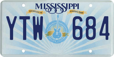 MS license plate YTW684