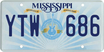 MS license plate YTW686