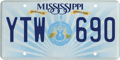 MS license plate YTW690