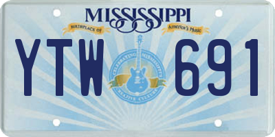MS license plate YTW691