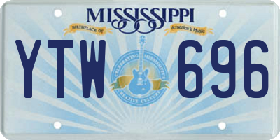 MS license plate YTW696