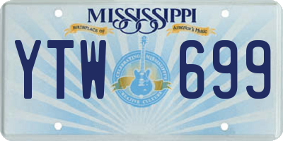 MS license plate YTW699