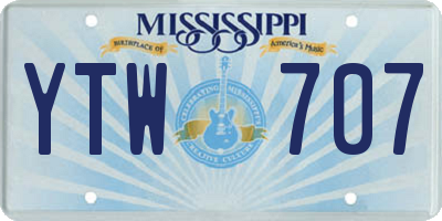 MS license plate YTW707