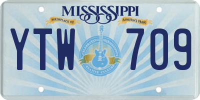 MS license plate YTW709