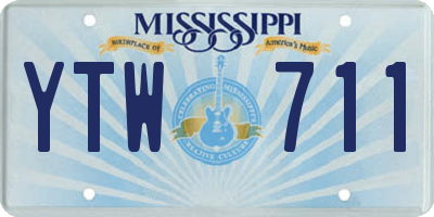 MS license plate YTW711