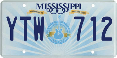 MS license plate YTW712