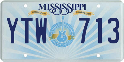 MS license plate YTW713