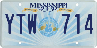 MS license plate YTW714