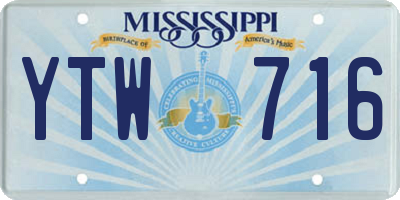 MS license plate YTW716