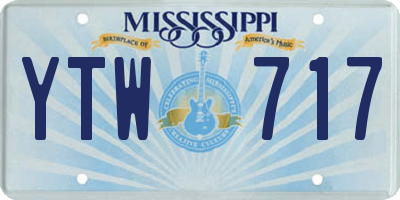 MS license plate YTW717