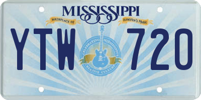 MS license plate YTW720